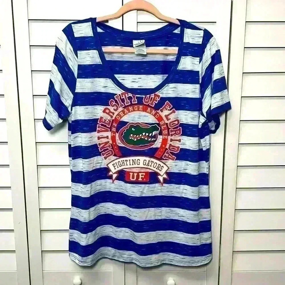 Florida Gators Scoop Neck Short Sleeve Striped Top Size XXL - Picture 1 of 6